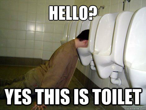 Hello? yes this is toilet  