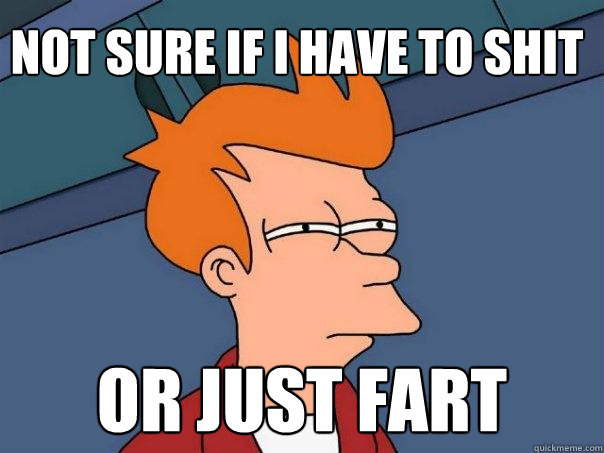 not sure if i have to shit or just fart  Futurama Fry