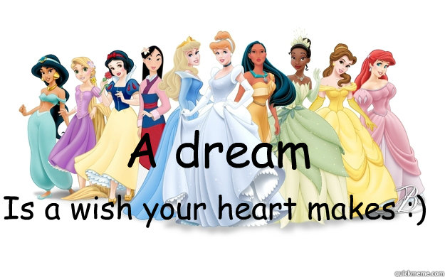 A dream Is a wish your heart makes :)  disney princesses