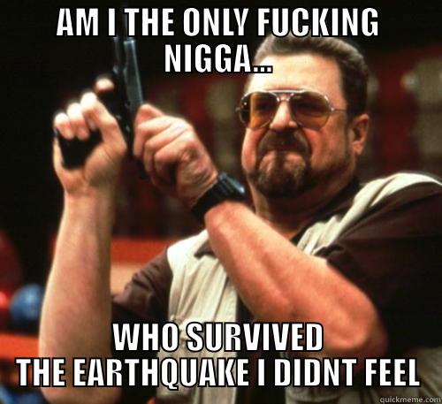 AM I THE ONLY FUCKING NIGGA... WHO SURVIVED THE EARTHQUAKE I DIDNT FEEL Am I The Only One Around Here