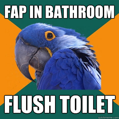 fAp in bathroom flush toilet  - fAp in bathroom flush toilet   Paranoid Parrot