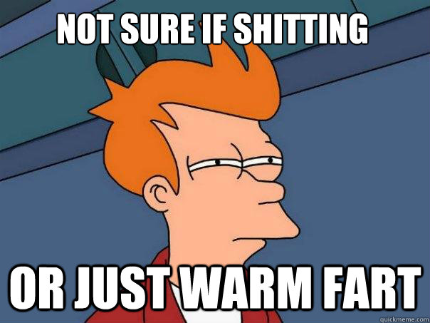 Not sure if shitting or just warm fart - Not sure if shitting or just warm fart  Futurama Fry