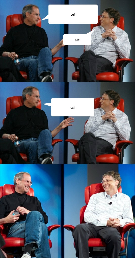 cat cat cat  Steve Jobs vs Bill Gates