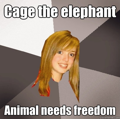 Cage the elephant Animal needs freedom  Musically Oblivious 8th Grader