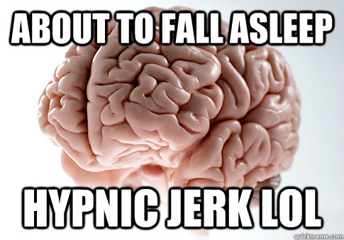 About to fall asleep Hypnic jerk lol  Scumbag Brain