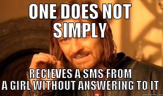 ONE DOES NOT SIMPLY RECIEVES A SMS FROM A GIRL WITHOUT ANSWERING TO IT Boromir