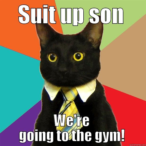 SUIT UP SON WE'RE GOING TO THE GYM! Business Cat