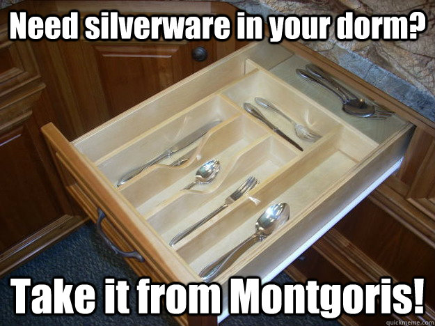 Need silverware in your dorm? Take it from Montgoris!  STJ Silverware