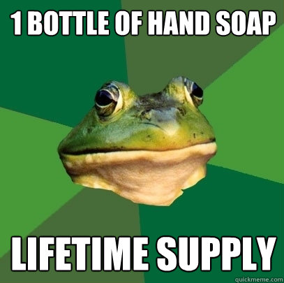 1 Bottle of Hand Soap lifetime supply  Foul Bachelor Frog