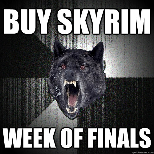 Buy Skyrim Week of finals  Insanity Wolf