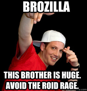 brozilla This brother is huge.  Avoid the Roid Rage.  