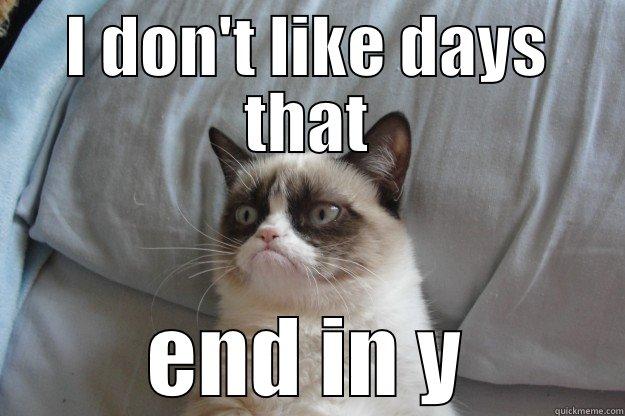 I DON'T LIKE DAYS THAT END IN Y Grumpy Cat