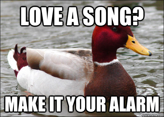 love a song? make it your alarm  Malicious Advice Mallard