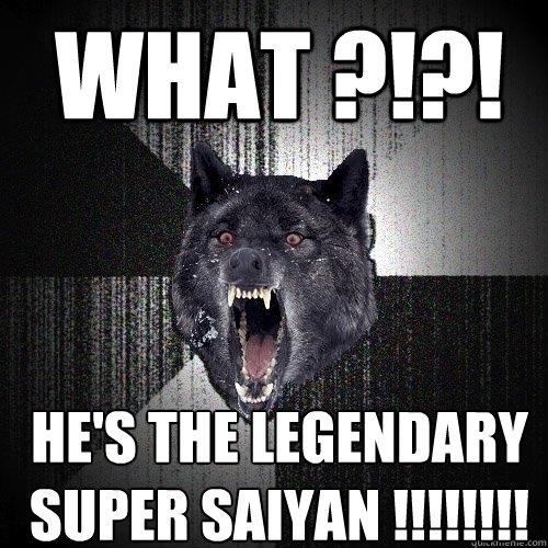 What ?!?! He's the Legendary super saiyan !!!!!!!!  Insanity Wolf