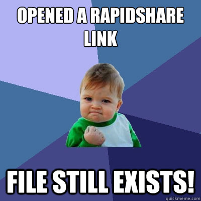 Opened a Rapidshare Link File still exists!  Success Kid