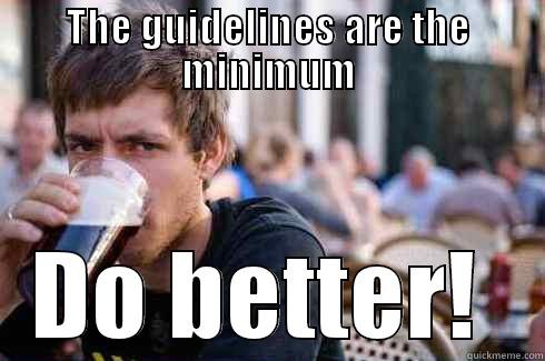 Read the syllabus - THE GUIDELINES ARE THE MINIMUM DO BETTER!  Lazy College Senior