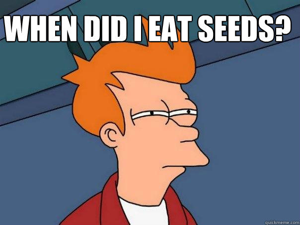 When did I eat seeds?  - When did I eat seeds?   Futurama Fry