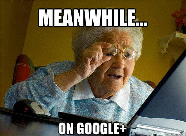 MEANWHILE... ON GOOGLE+   - MEANWHILE... ON GOOGLE+    Grandma finds the Internet