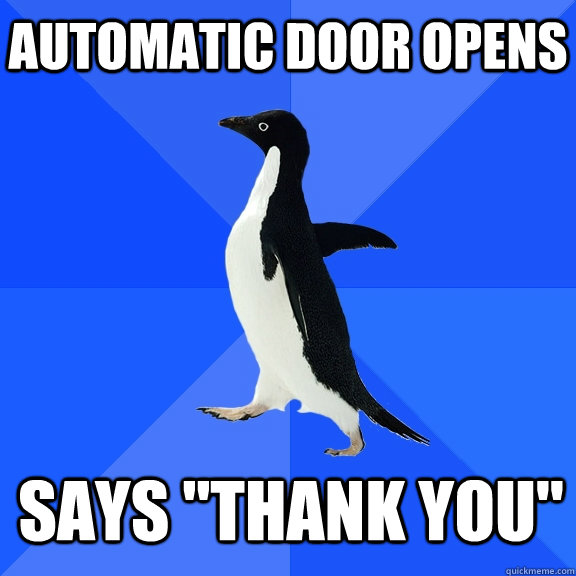 automatic door opens says 