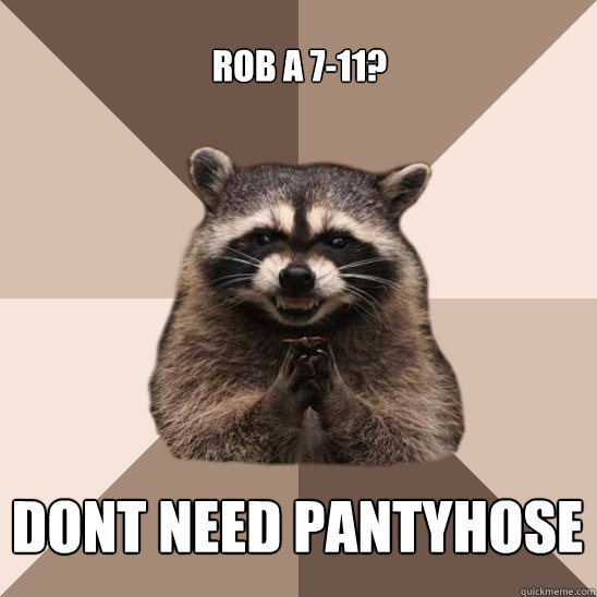 Rob a 7-11? Dont need pantyhose - Rob a 7-11? Dont need pantyhose  Evil Plotting Raccoon