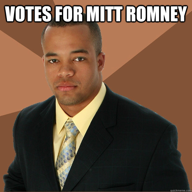 Votes for Mitt Romney   Successful Black Man