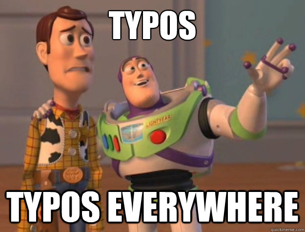 Typos Typos everywhere  Buzz Lightyear