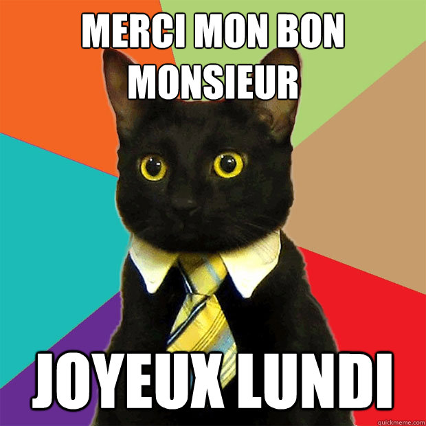 Merci mon bon monsieur Joyeux Lundi  Business Cat