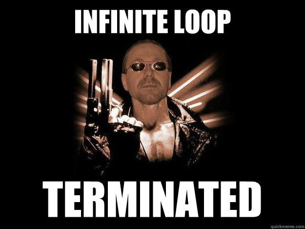 Infinite loop terminated - Infinite loop terminated  Bad ass computer scientist