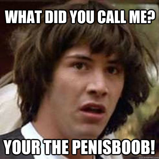 What did you call me? your the penisboob!  conspiracy keanu