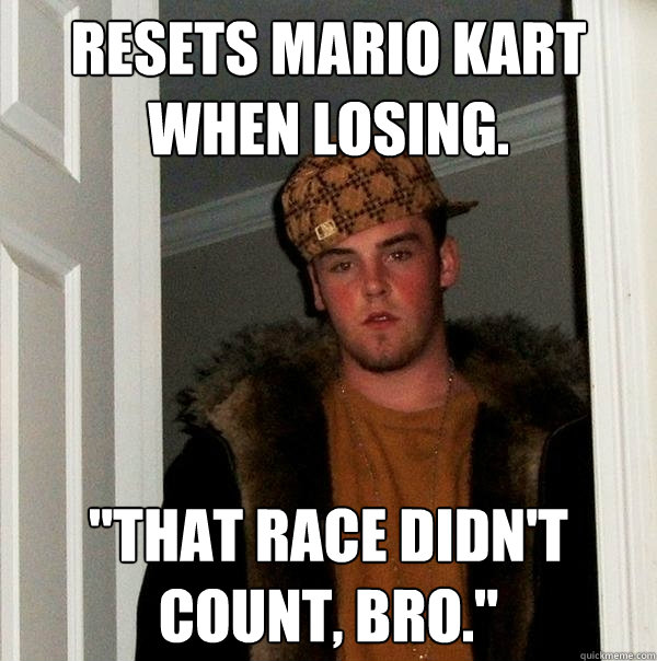 Resets Mario Kart when losing. 