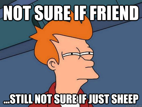 Not sure if friend ...still not sure if just sheep - Not sure if friend ...still not sure if just sheep  Futurama Fry