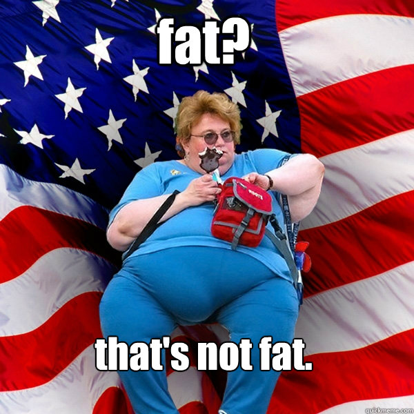 fat? that's not fat.  Asinine American fat obese red state republican lady meme