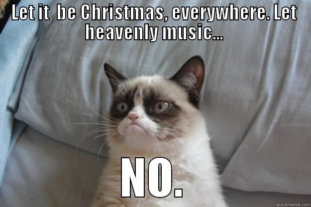 LET IT  BE CHRISTMAS, EVERYWHERE. LET HEAVENLY MUSIC... NO. Grumpy Cat