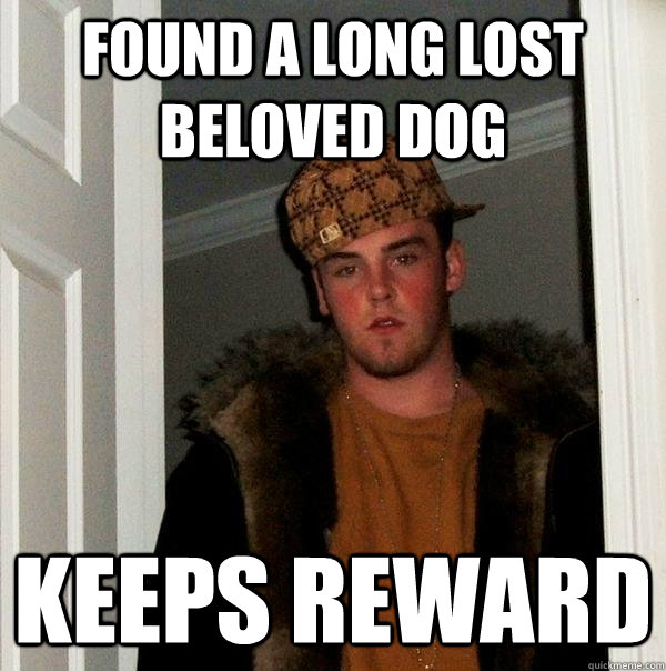 Found A long lost beloved Dog Keeps Reward  Scumbag Steve