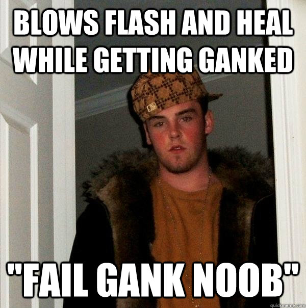 blows flash and heal while getting ganked 