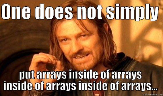 ONE DOES NOT SIMPLY  PUT ARRAYS INSIDE OF ARRAYS INSIDE OF ARRAYS INSIDE OF ARRAYS... One Does Not Simply