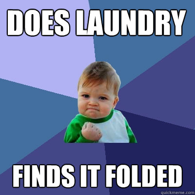 Does Laundry Finds it folded  Success Kid