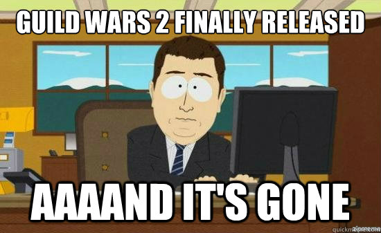 Guild wars 2 finally released AAAAND it's GONE  aaaand its gone