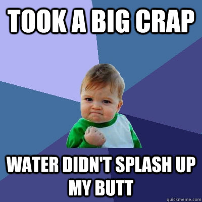 Took a big crap water didn't splash up my butt - Took a big crap water didn't splash up my butt  Success Kid