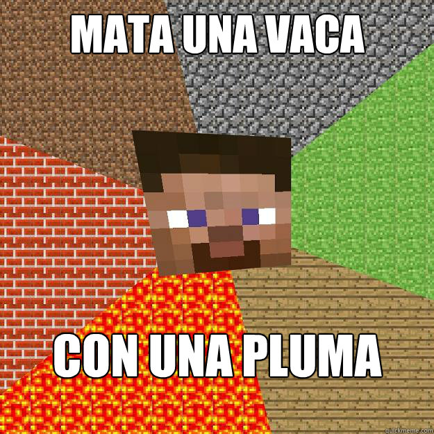 Mata una vaca Con una pluma  Minecraft