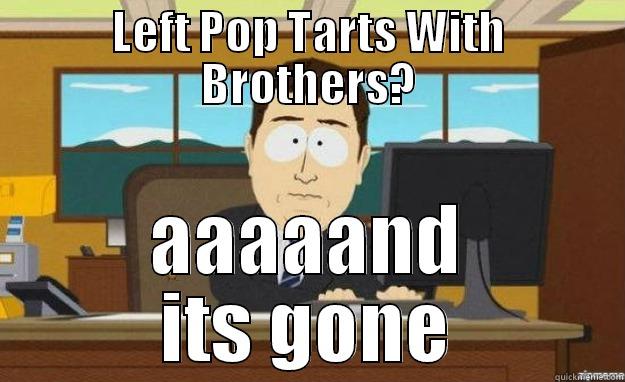 Aaaaaaand its gone  - LEFT POP TARTS WITH BROTHERS? AAAAAND ITS GONE aaaand its gone