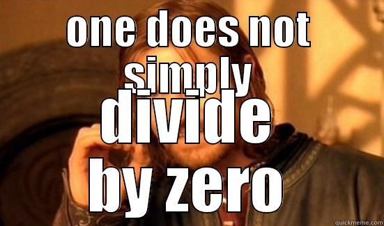 ONE DOES NOT SIMPLY DIVIDE BY ZERO Boromir