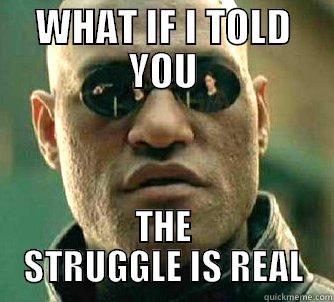 the matrix is struggle - WHAT IF I TOLD YOU THE STRUGGLE IS REAL Matrix Morpheus