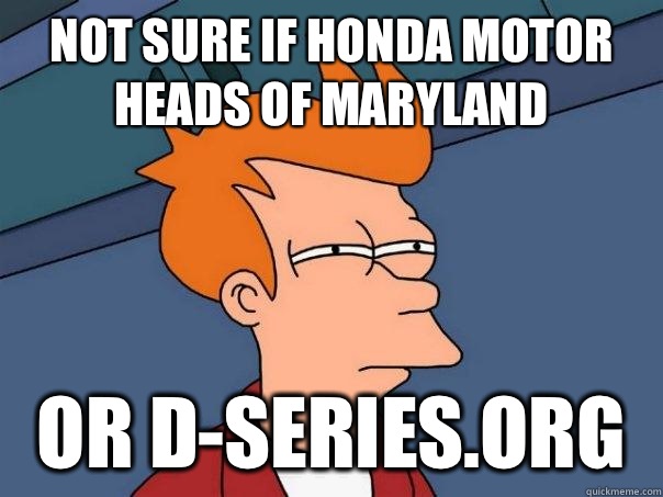 Not sure if Honda Motor Heads of Maryland Or D-Series.Org  Futurama Fry