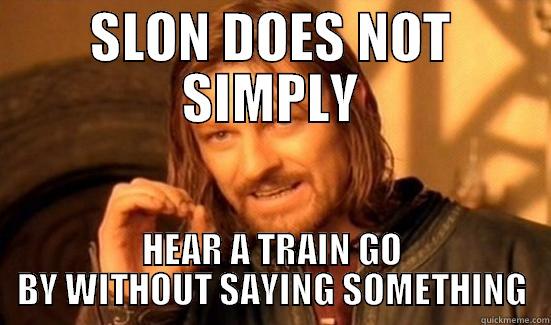 SLON DOES NOT SIMPLY HEAR A TRAIN GO BY WITHOUT SAYING SOMETHING Boromir