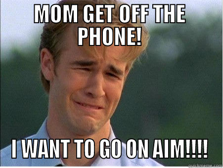 MOM GET OFF THE PHONE! I WANT TO GO ON AIM!!!! 1990s Problems