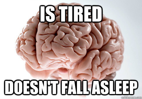 IS TIRED DOESN'T FALL ASLEEP   Scumbag Brain