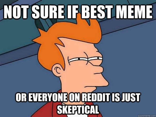 NOT SURE IF best meme OR everyone on reddit is just skeptical  Futurama Fry