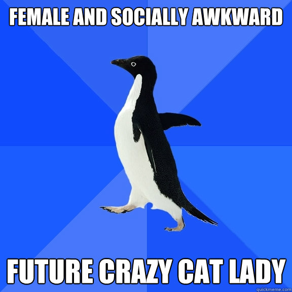 Female and socially awkward Future Crazy Cat Lady  Socially Awkward Penguin