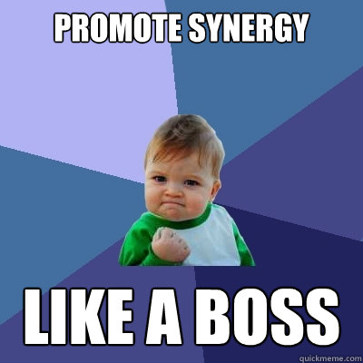 promote synergy like a boss  Success Kid